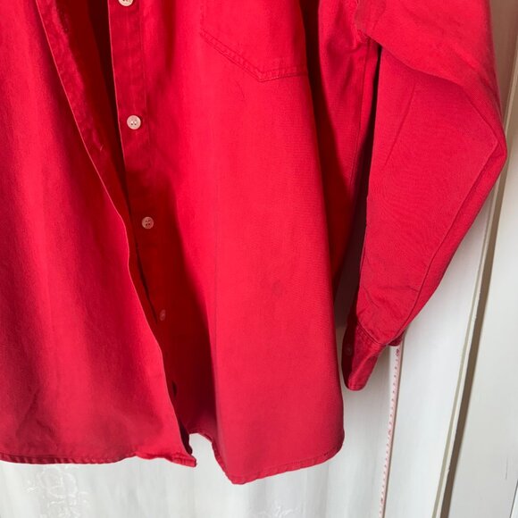 Vintage Details Express Women's Red Button-Down Oversized Shirt - Picture 8 of 11